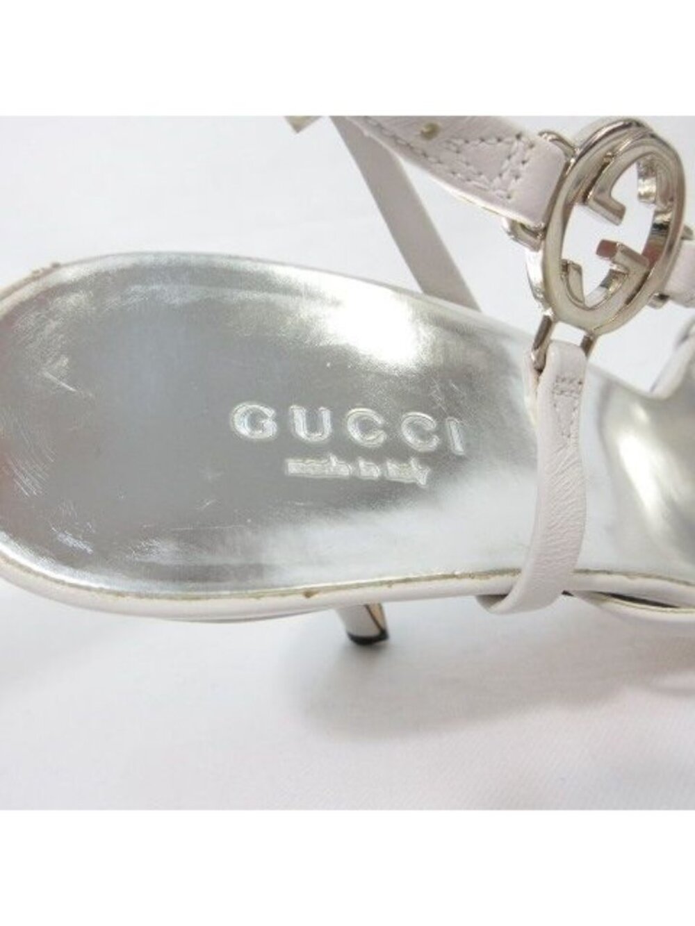 Gucci Sandals Ankle Strap GG Mark Gray - Picture 3 of 9